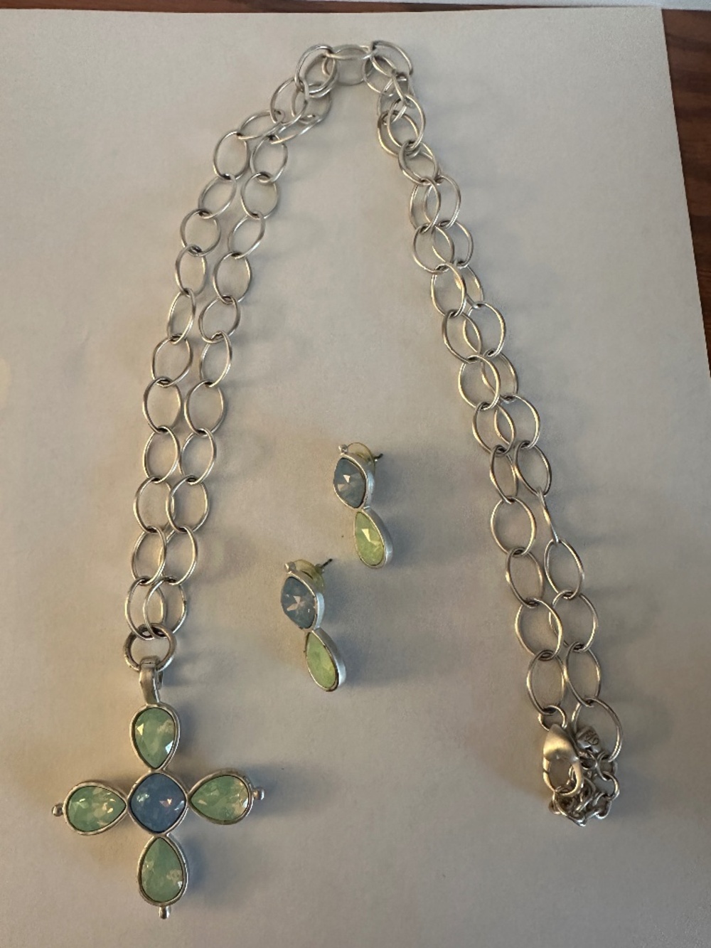 Brighton Versailles Mercury Long Necklace & Earring Set